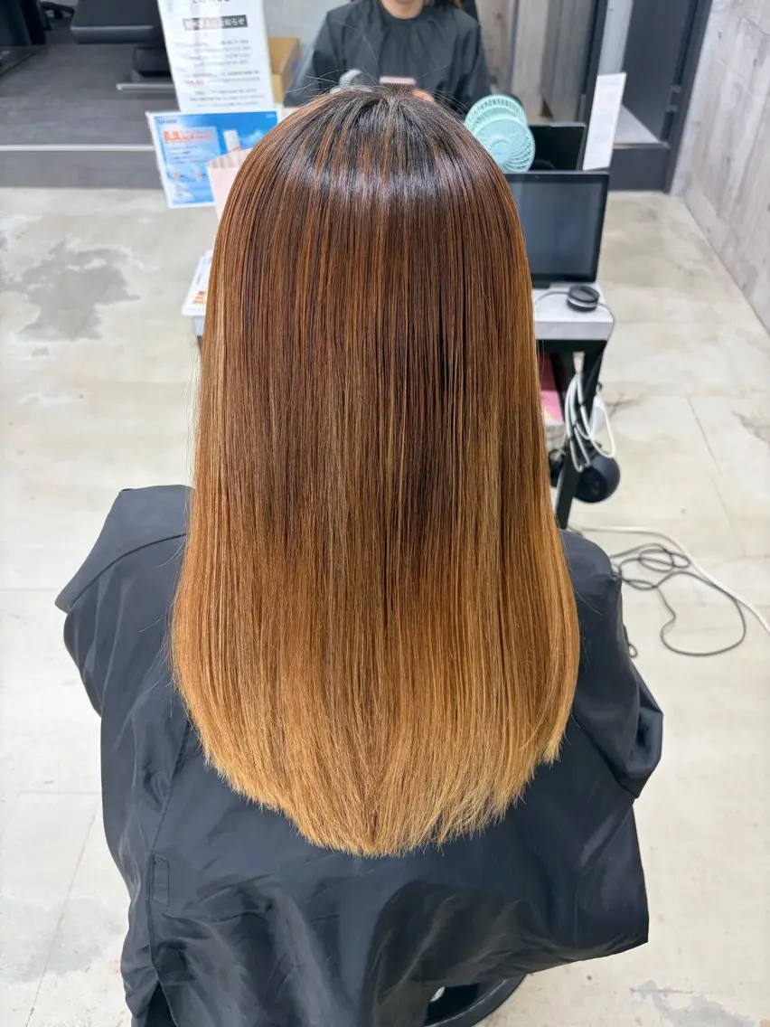 ロング パーマ 縮毛矯正 縮毛矯正 LUXBE LUCE ひなののヘアスタイル