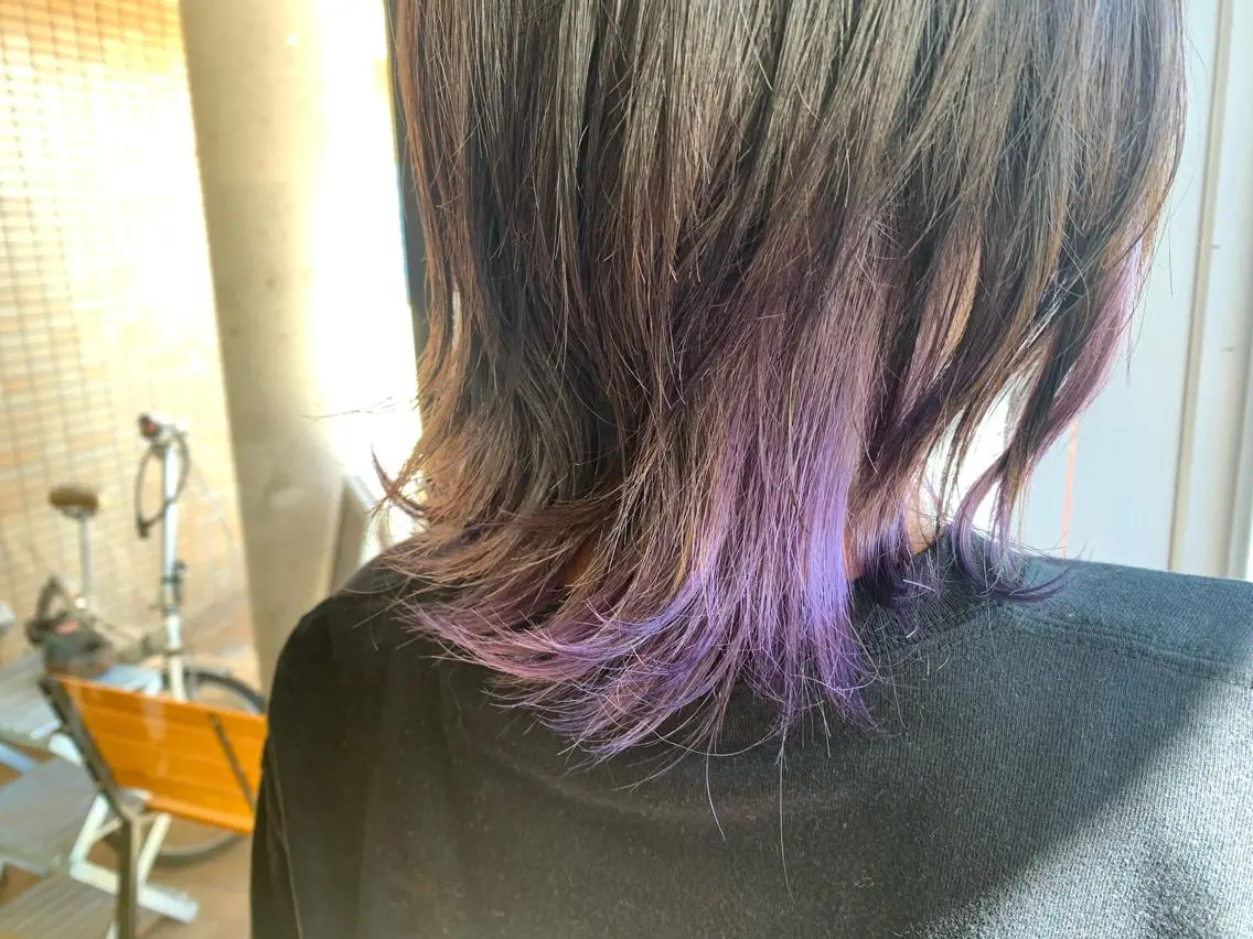 ミディアム カラー ヘアカラー トリートメント ツキダテ ユイのヘアスタイル