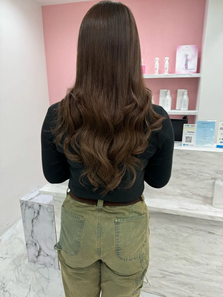 セミロング シールエクステ エクステ 韓国風ヘア ボブカット艶髪 矯正濱川響太のヘアスタイル