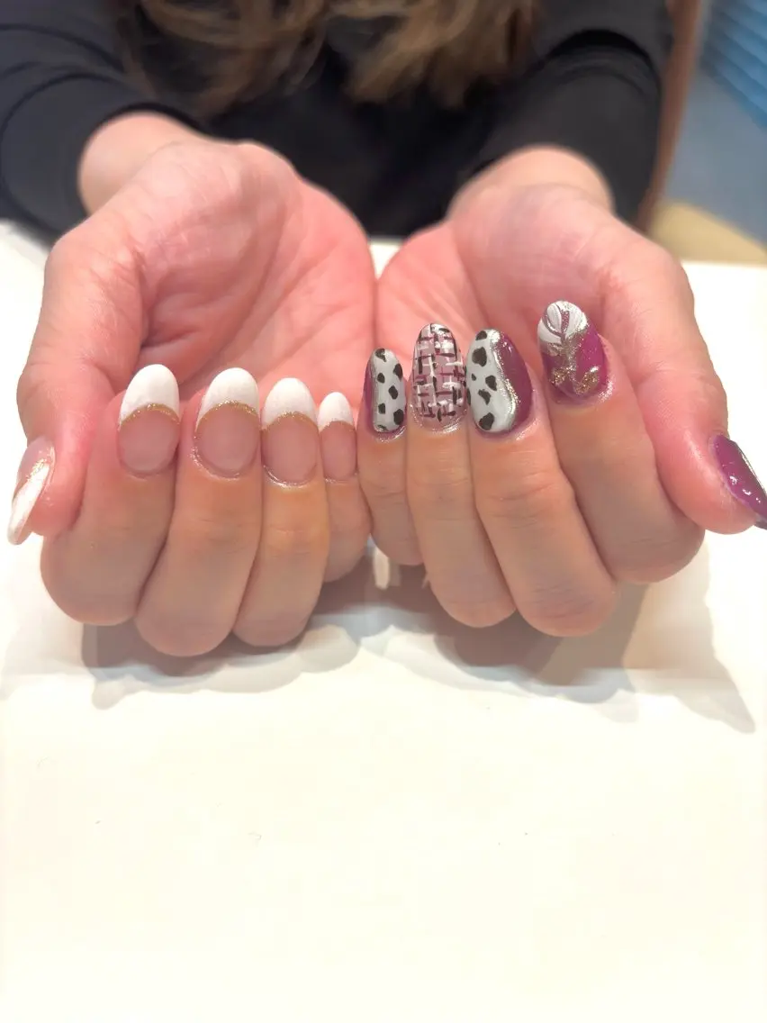 ネイル 長さ出し ハンドネイル 田中 梨奈のネイルデザイン