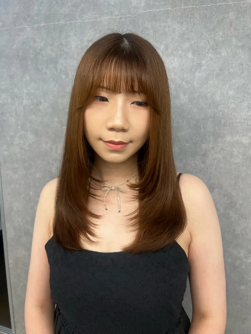 大人気💚💚レイヤーカット+ケアカラーの写真