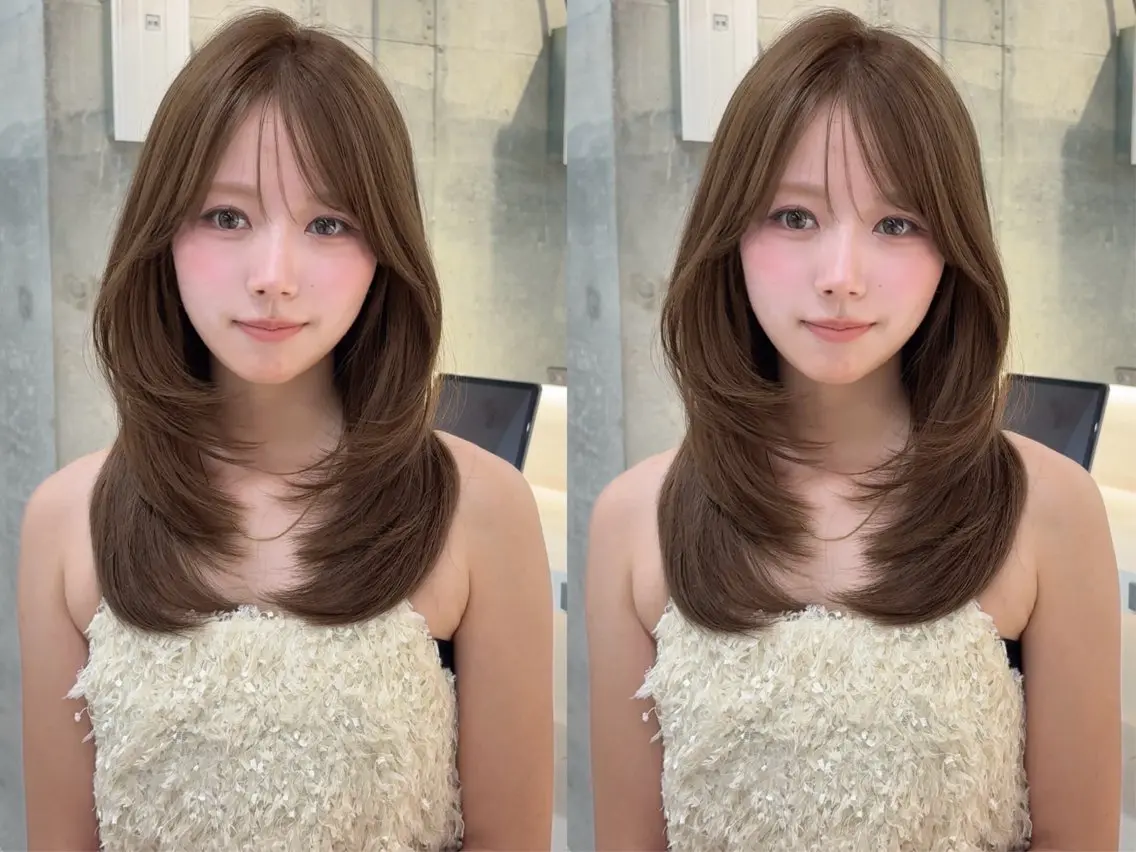 ミディアム カット ヘアカラー トリートメント 🎀ダブルカラー/ 透明感カラー/翼🎀のヘアスタイル