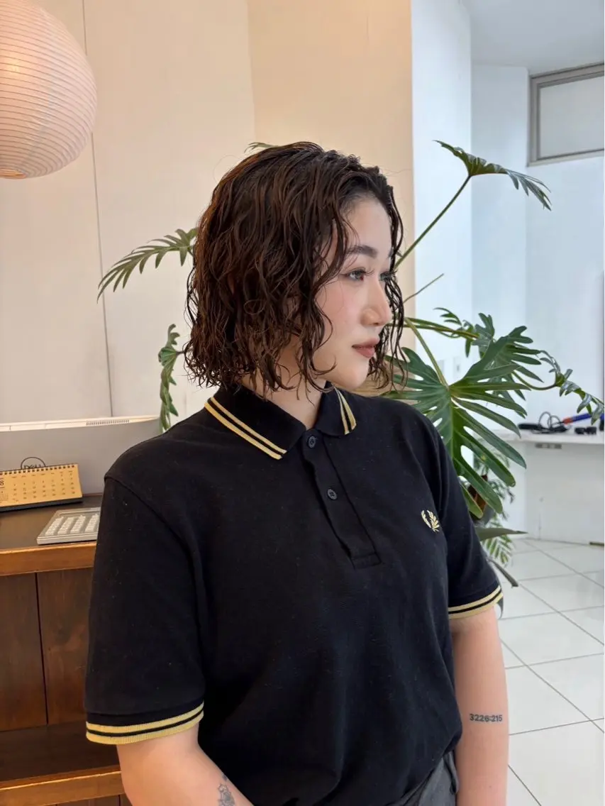 ショート パーマ スパイラルパーマ カット パーマ トリートメント ヘアセット ハードパーマ Rico💜のヘアスタイル