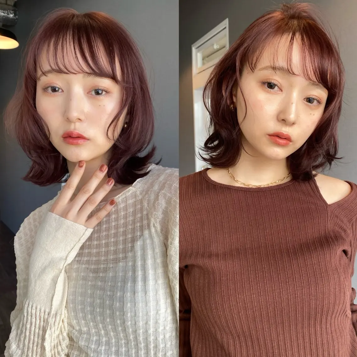 ミディアム カット ヘアカラー トリートメント 似合わせカラーパーマ 🌿kitin米川のヘアスタイル