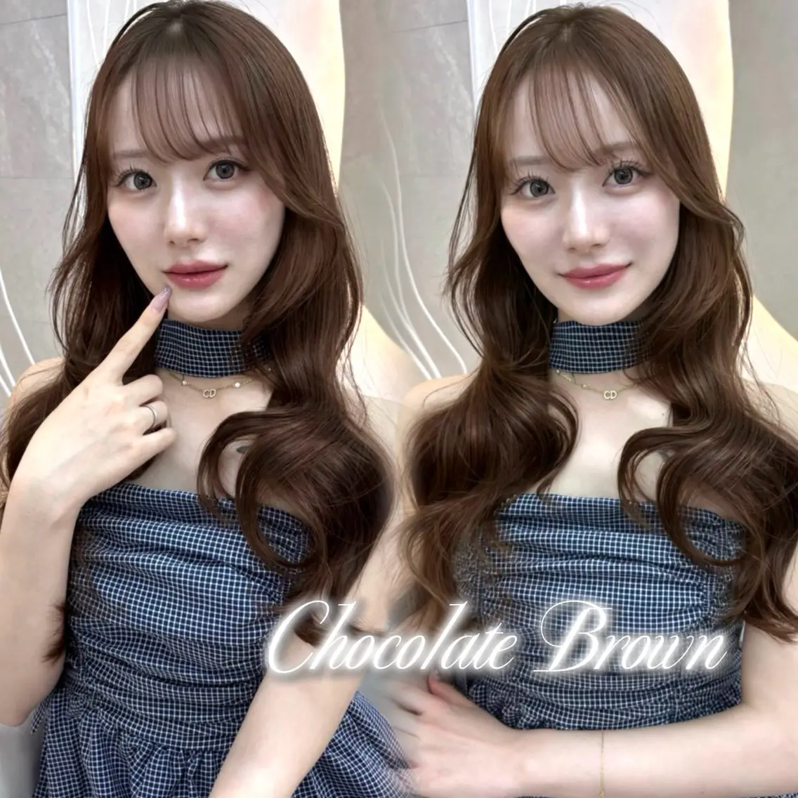 ロング カラー ヘアアレンジ ブラウンカラー チョコレートブラウン ヘアカラー トリートメント 韓国/池袋ワンカラー 🖤kaede🖤のヘアスタイル