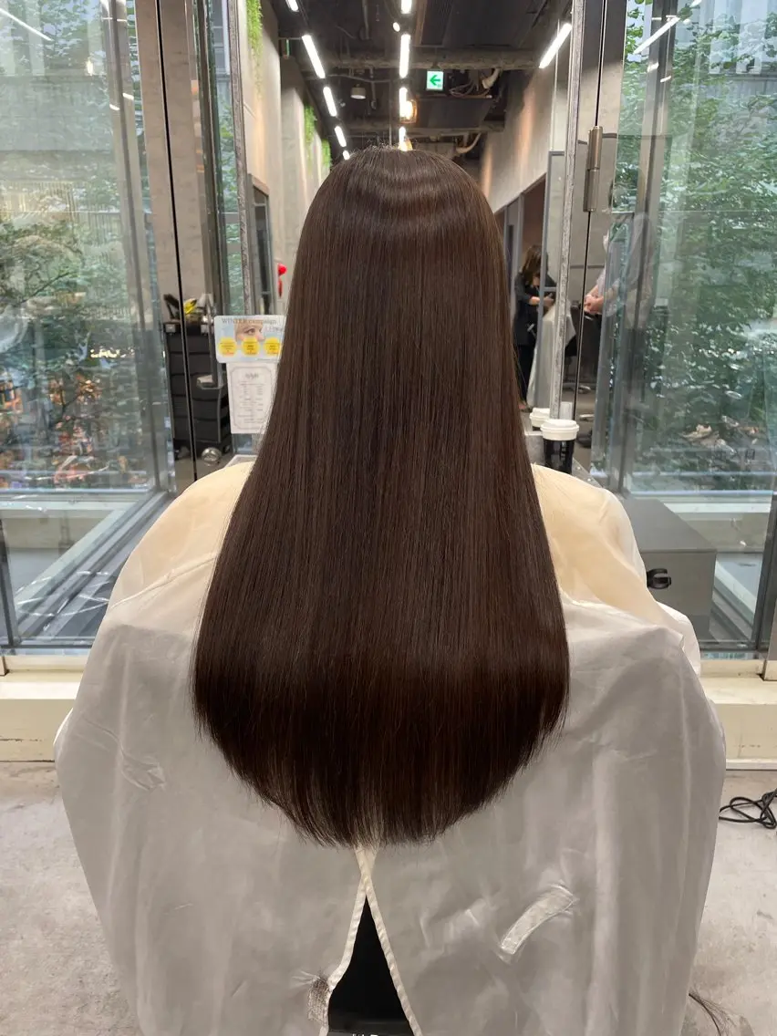 ロング カット 縮毛矯正 トリートメント レイヤー×顔周 り×髪質改善/MIUのヘアスタイル