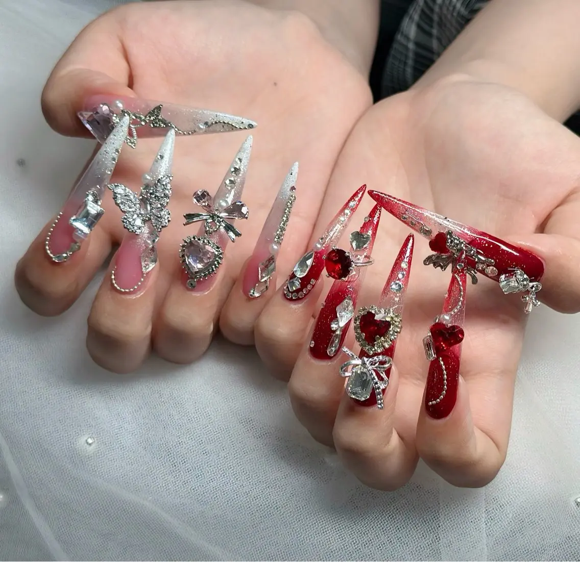 ネイル ハート キラキラネイル リボン ハンドネイル キノコ H.babynailのネイルデザイン