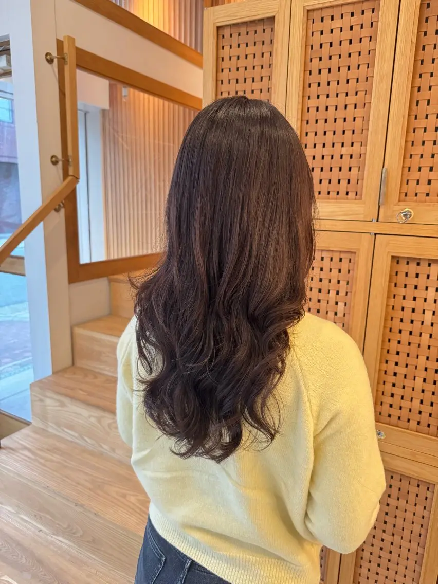 セミロング カット パーマ トリートメント 似合わせレイヤー 阿波座/ふじむらのヘアスタイル