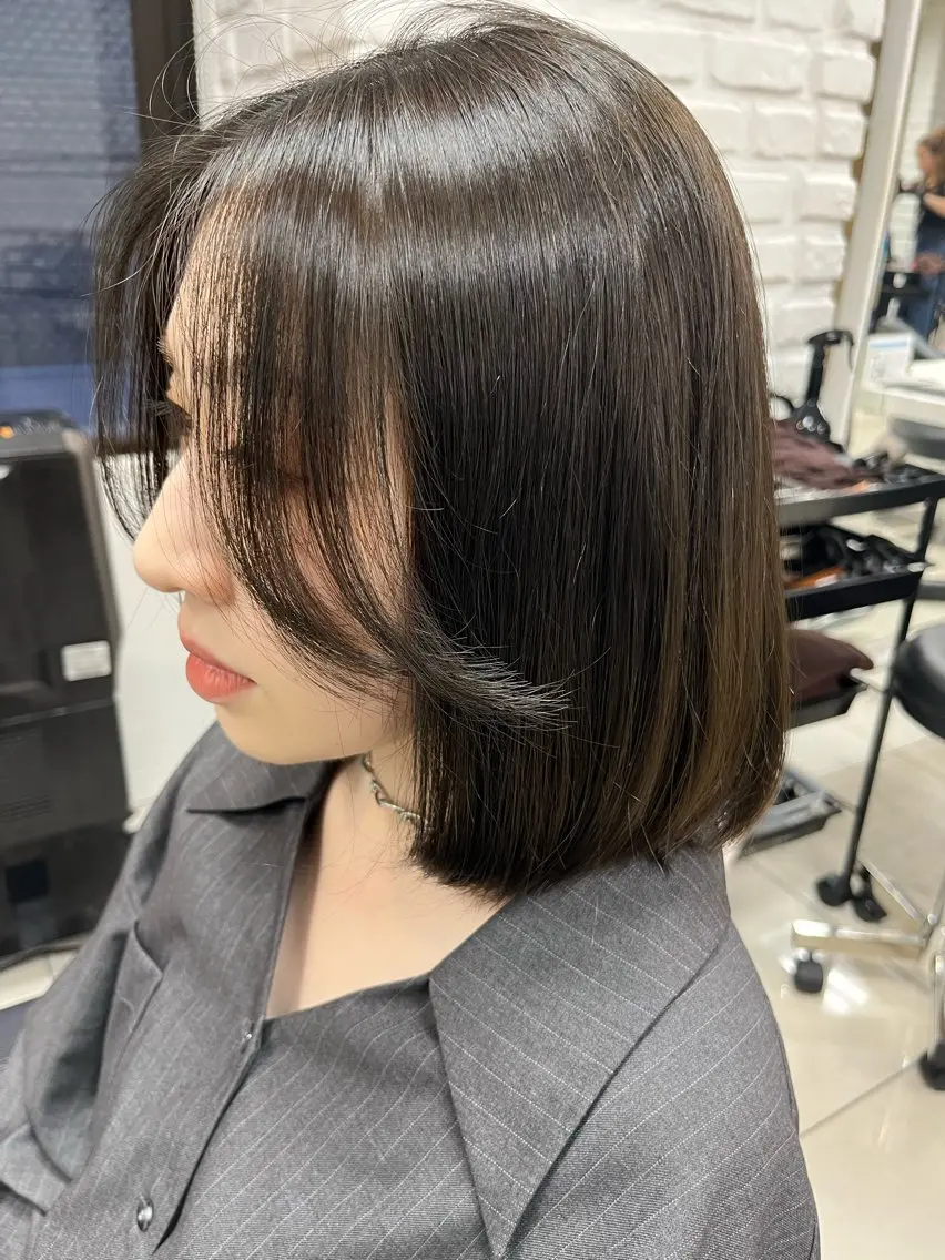 ミディアム 顔周りカット カット ヘアカラー トリートメント 【メンズ縮毛矯正/ Ryoka】のヘアスタイル
