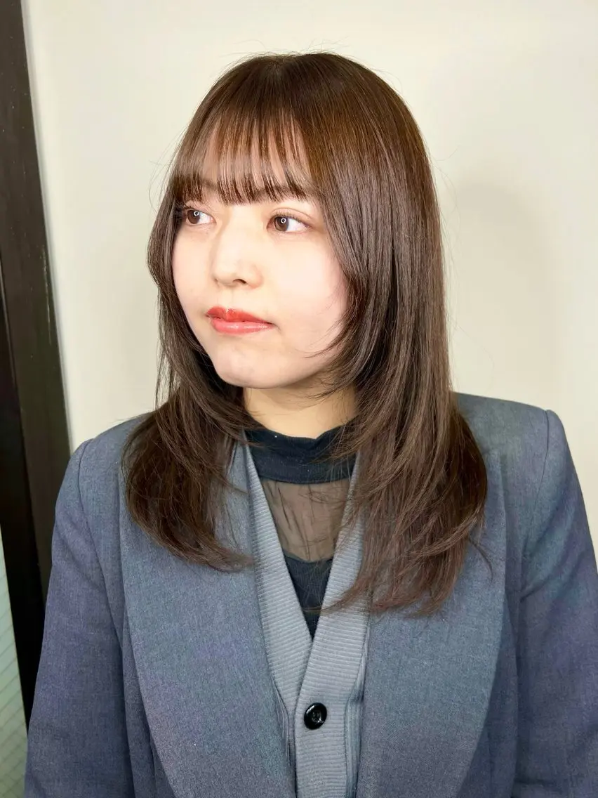 セミロング カラー 髪質改善 ウルフカット カット ヘアカラー トリートメント 🐺ウルフカット特化 ショート募集/今川のヘアスタイル