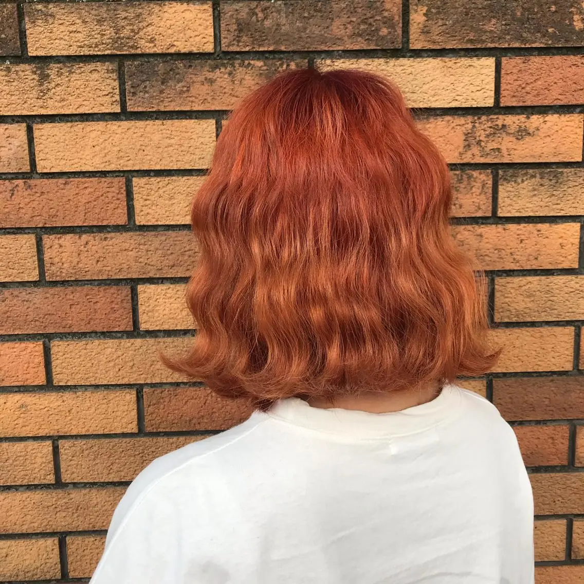 ミディアム カラー ブリーチ オレンジ 韓国風ヘア オルチャンヘア ヘアカラー 佐野 智史のヘアスタイル