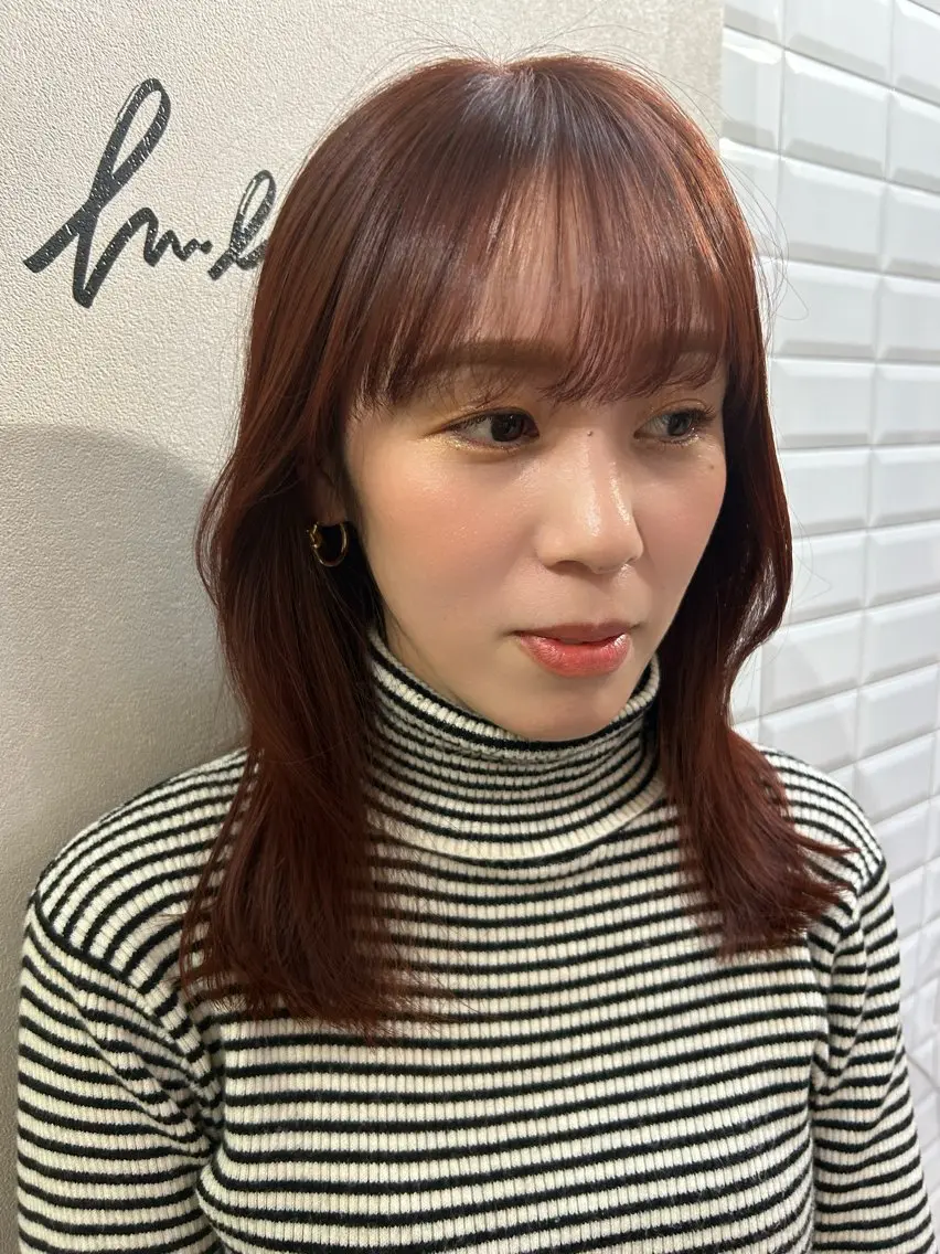 ロング カラー ブラウンカラー レッドカラー レッドブラウン hubhair レイヤー/透明感のヘアスタイル