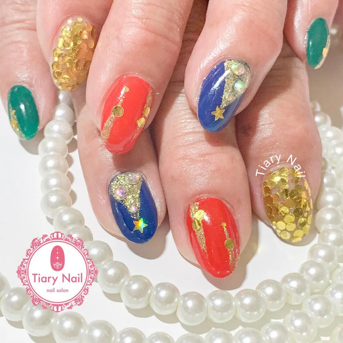 ネイル ハンドネイル 💗🪽Tiary Nail🪽💗のネイルデザイン