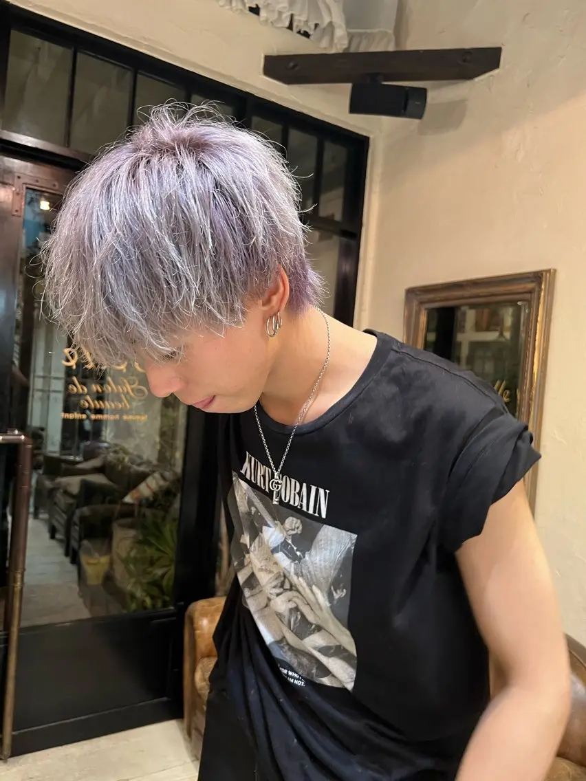 ロング カラー ブリーチ ハイトーンカラー カット ヘアカラー トリートメント 抜きっぱなしブロンド /ハイトーン/カナタのヘアスタイル