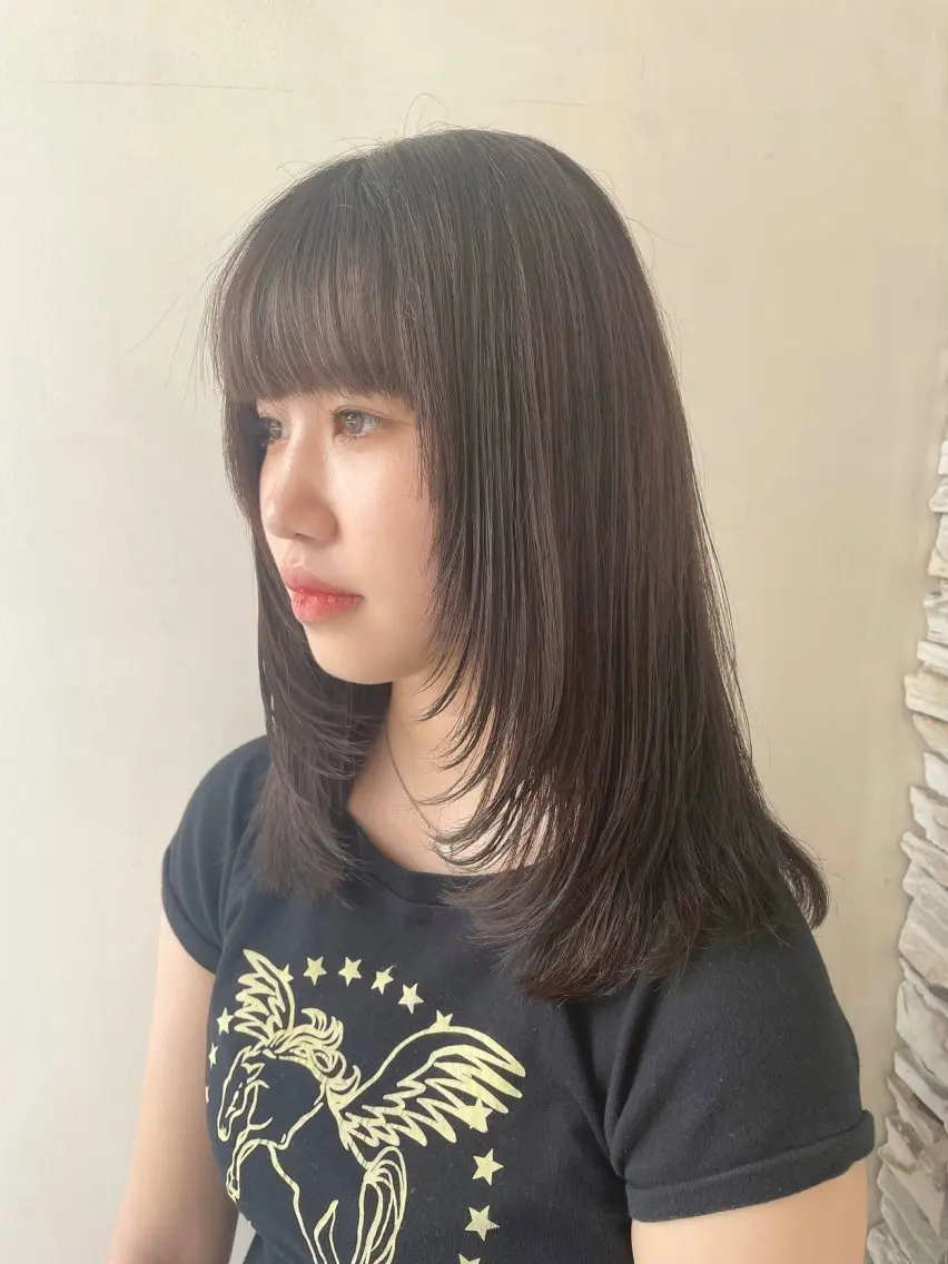 💚💛顔周りレイヤー＋前髪カット💛💚の写真