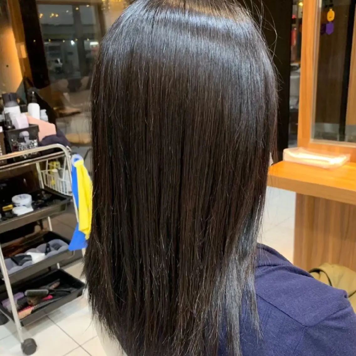 カラー セミロング 縮毛矯正/ワンカラー モデル募集🫧羽夏のヘアスタイル
