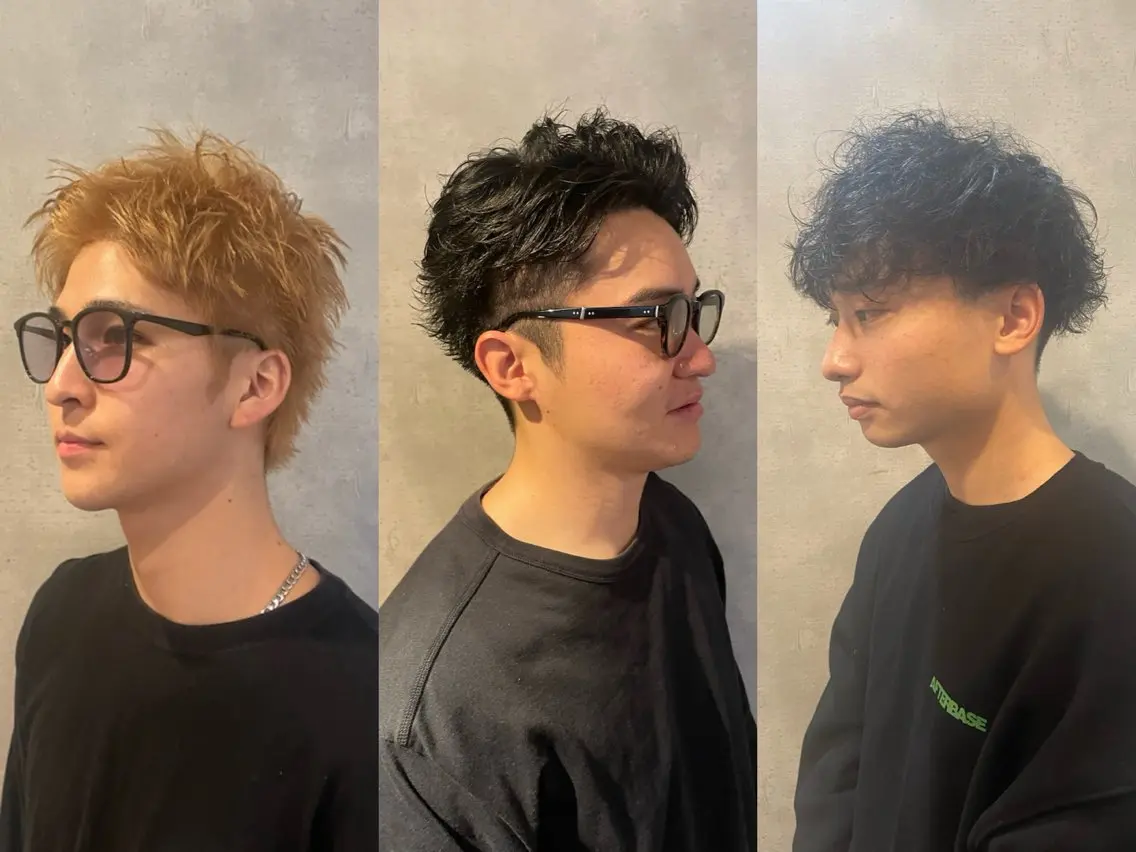 ショート パーマ メンズ カット ヘアセット 心斎橋/メンズ /ルレイル/地形真希のヘアスタイル