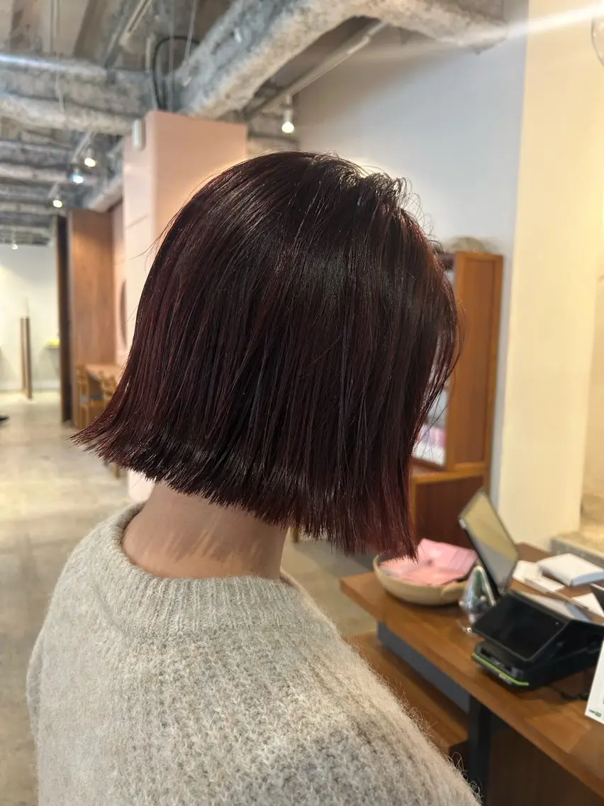 ミディアム カット ヘアカラー トリートメント 【🌈ボブ/縮毛矯正 /🌈】motoのヘアスタイル