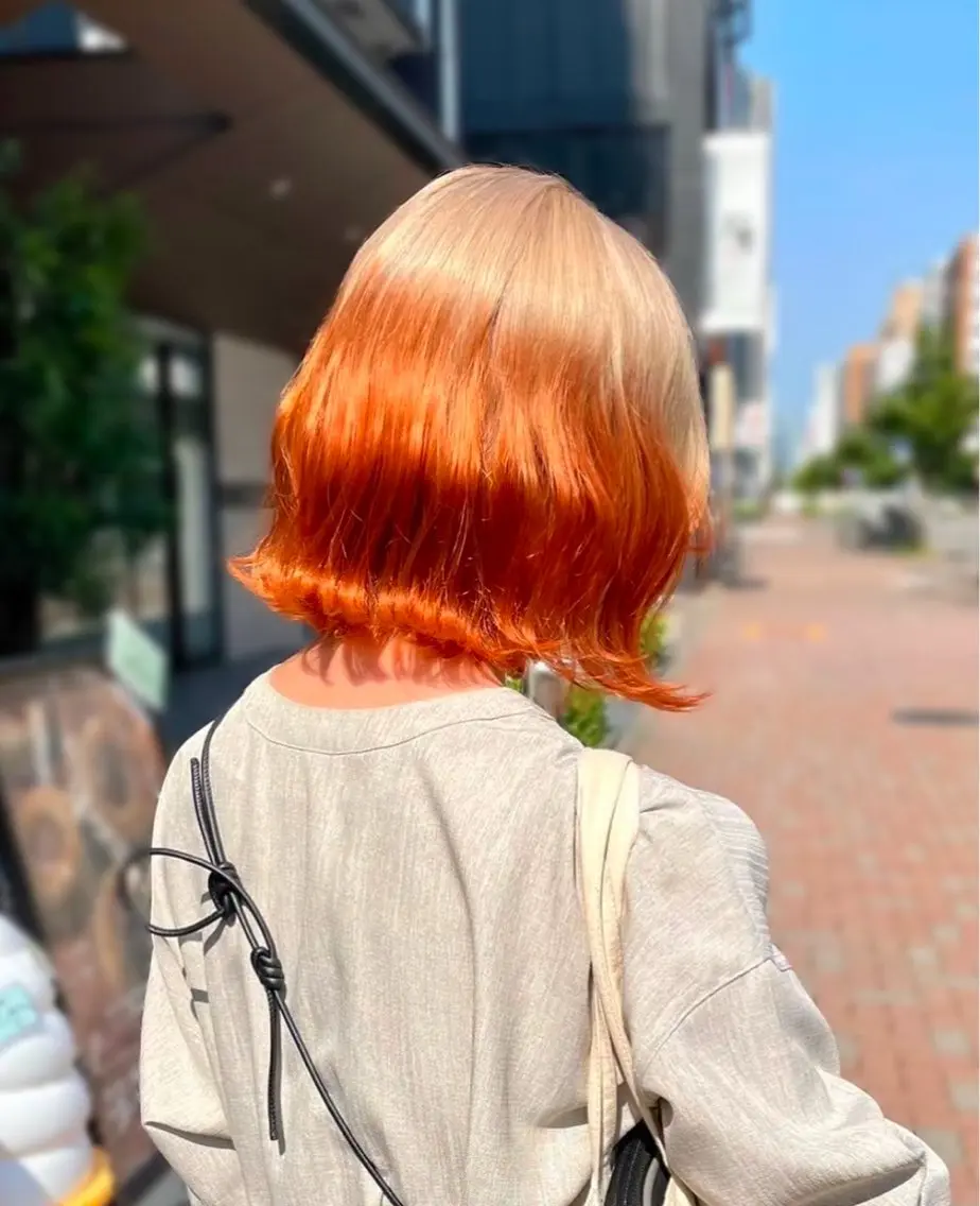 ミディアム カラー ベージュカラー オレンジ ホワイトベージュ マツオカ マコのヘアスタイル
