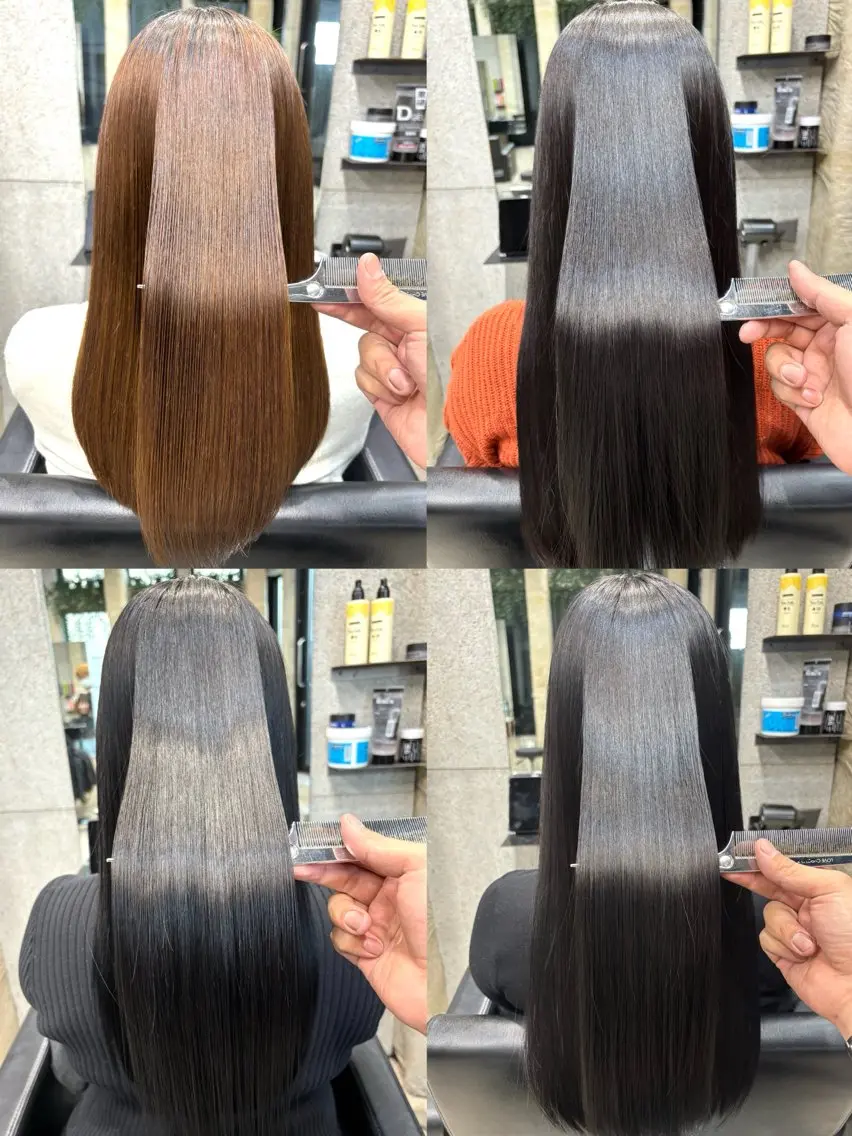 セミロング カラー 髪質改善 縮毛矯正 カット ヘアカラー トリートメント OVER→三軒茶屋 /縮毛矯正・髪質改善のヘアスタイル