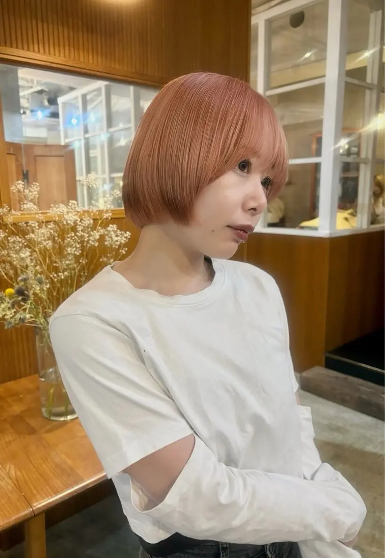ショート カラー ヘアカラー トリートメント カットモデル あきとのヘアスタイル