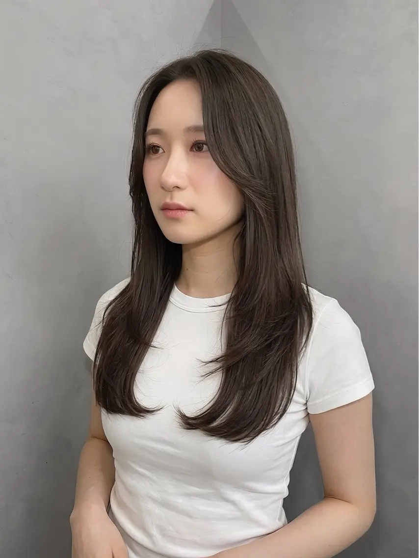 ロング カラー ベージュカラー ブリーチ ブラウンカラー ショコラブラウン ショコラグレージュ 吉田勇人🩶レイヤー •透明感カラー•暗髪のヘアスタイル