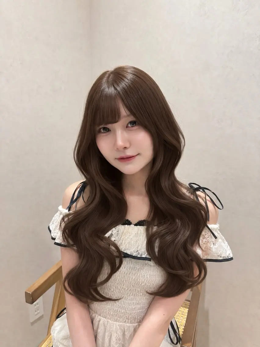 ロング カラー ブラウンカラー 透明感カラー ダブルカラー ヘアカラー わか 韓国透明感カラー🫧のヘアスタイル