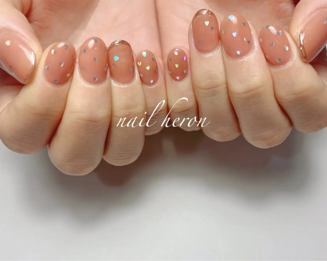 ネイル ハート ホログラムネイル ハンドネイル saki_ nail heronのネイルデザイン