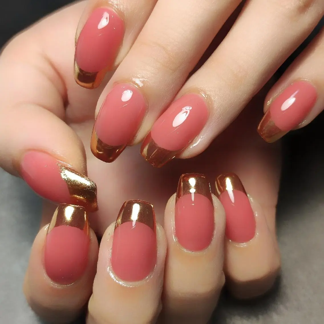 ネイル フレンチネイル ミラーネイル 個人サロン saltnailのネイルデザイン
