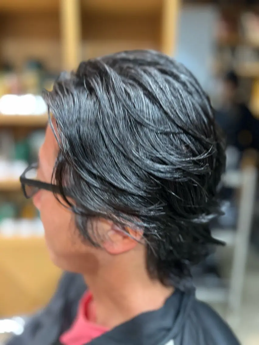 ミディアム パーマ メンズ 渡部 彩花のヘアスタイル