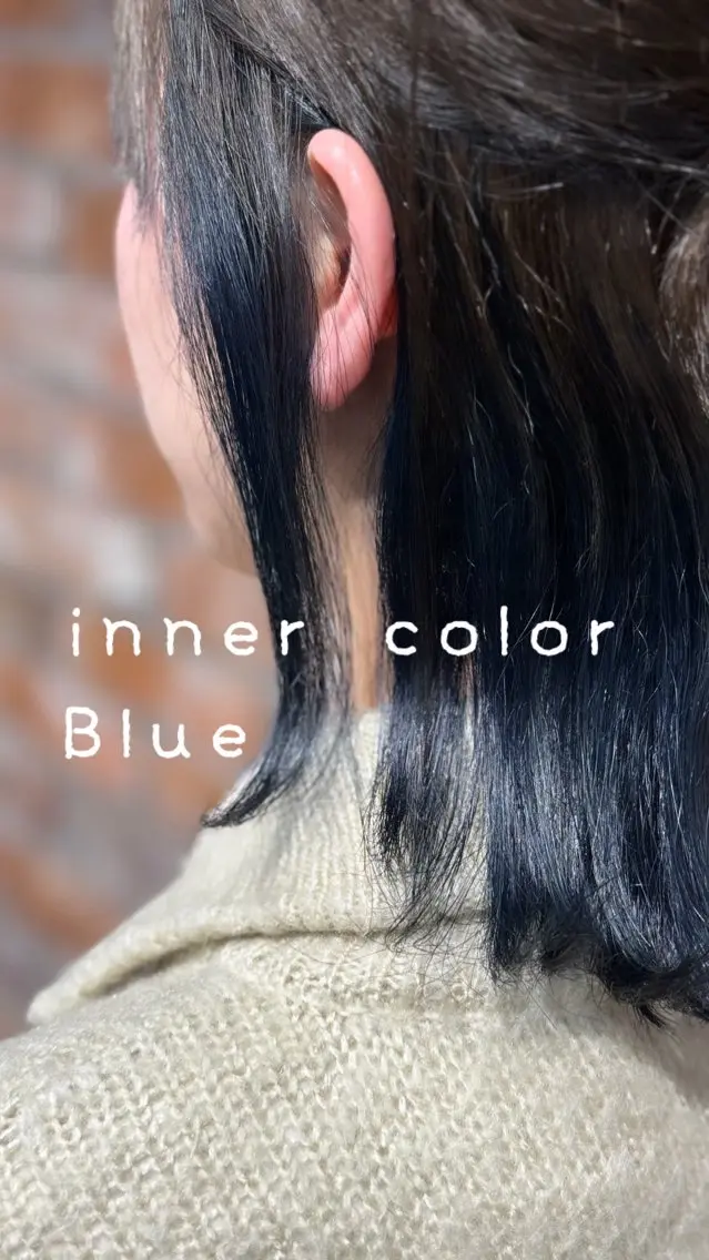 カラー ブリーチ ブルーカラー インナーカラー 似合わせカット🍀 TAKAHASHIのヘアスタイル