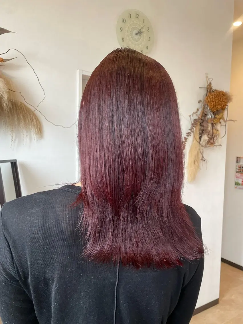 カラー レッドカラー Grass Hair Anjuのヘアスタイル