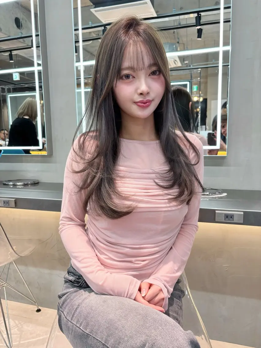 ロング カラー 髪質改善 レイヤーカット 縮毛矯正 【博多髪質改善】 吉村　清志のヘアスタイル