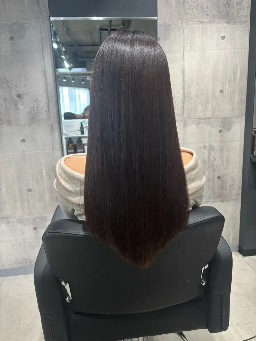 ロング 酸性ストレート カット 縮毛矯正 トリートメント _WHITE / KENTOのヘアスタイル