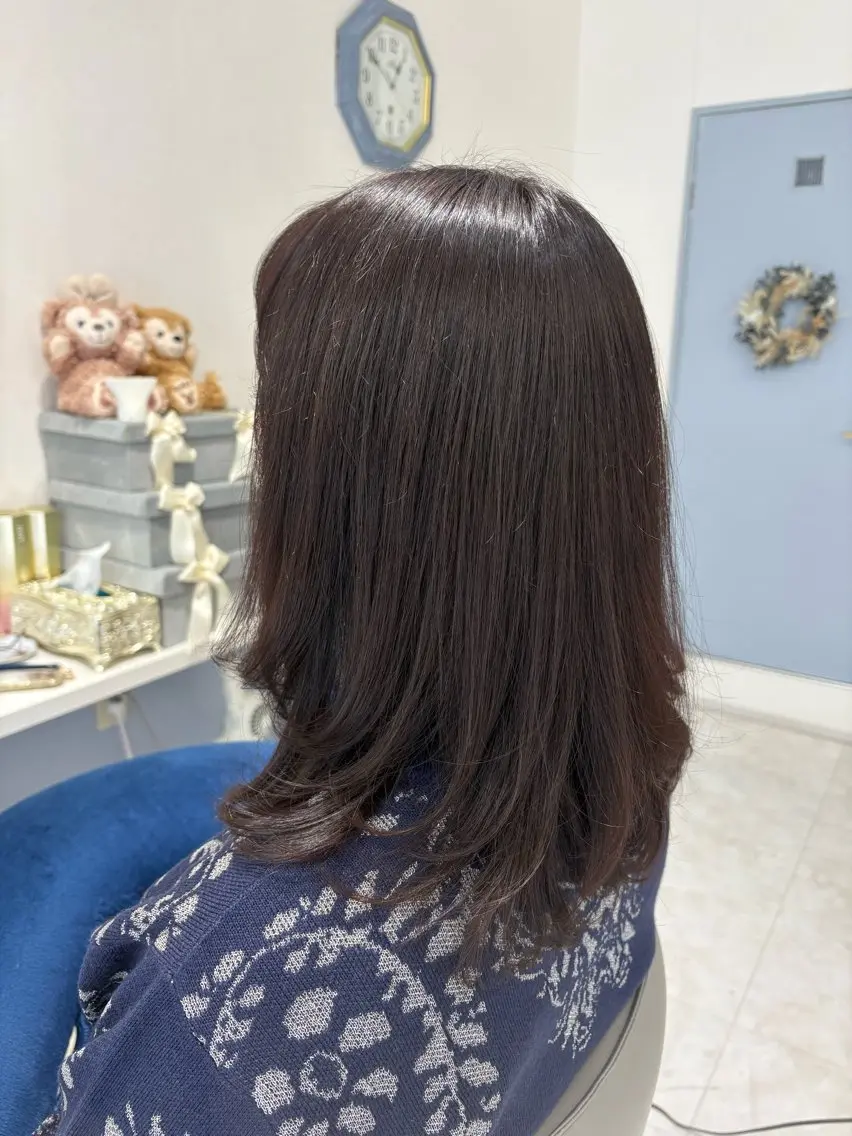 セミロング カラー アッシュ 顔周りカット レイヤーカット カット ヘアカラー MASUMI／ 川西能勢口LUMIAのヘアスタイル