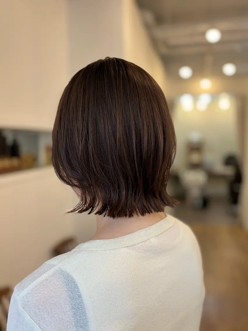 ショート ボブレイヤー ボブ くびれヘア くびれレイヤー レイヤーカット カット モモ /フェイスレイヤーのヘアスタイル