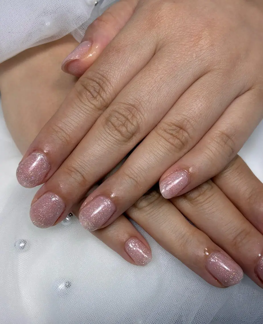 ネイル ラメ(グリッター) オフィスネイル ワンカラーネイル ピンク シンプルネイル Lino nailのネイルデザイン