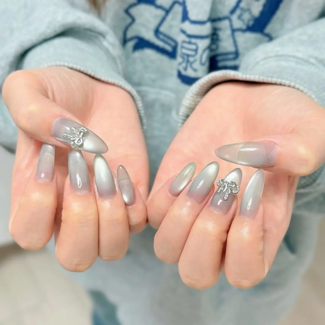 ネイル アートネイル オーロラネイル チークネイル フレンチネイル ガラスフレンチ 🎀🎀YooLi Nail Salonのネイルデザイン