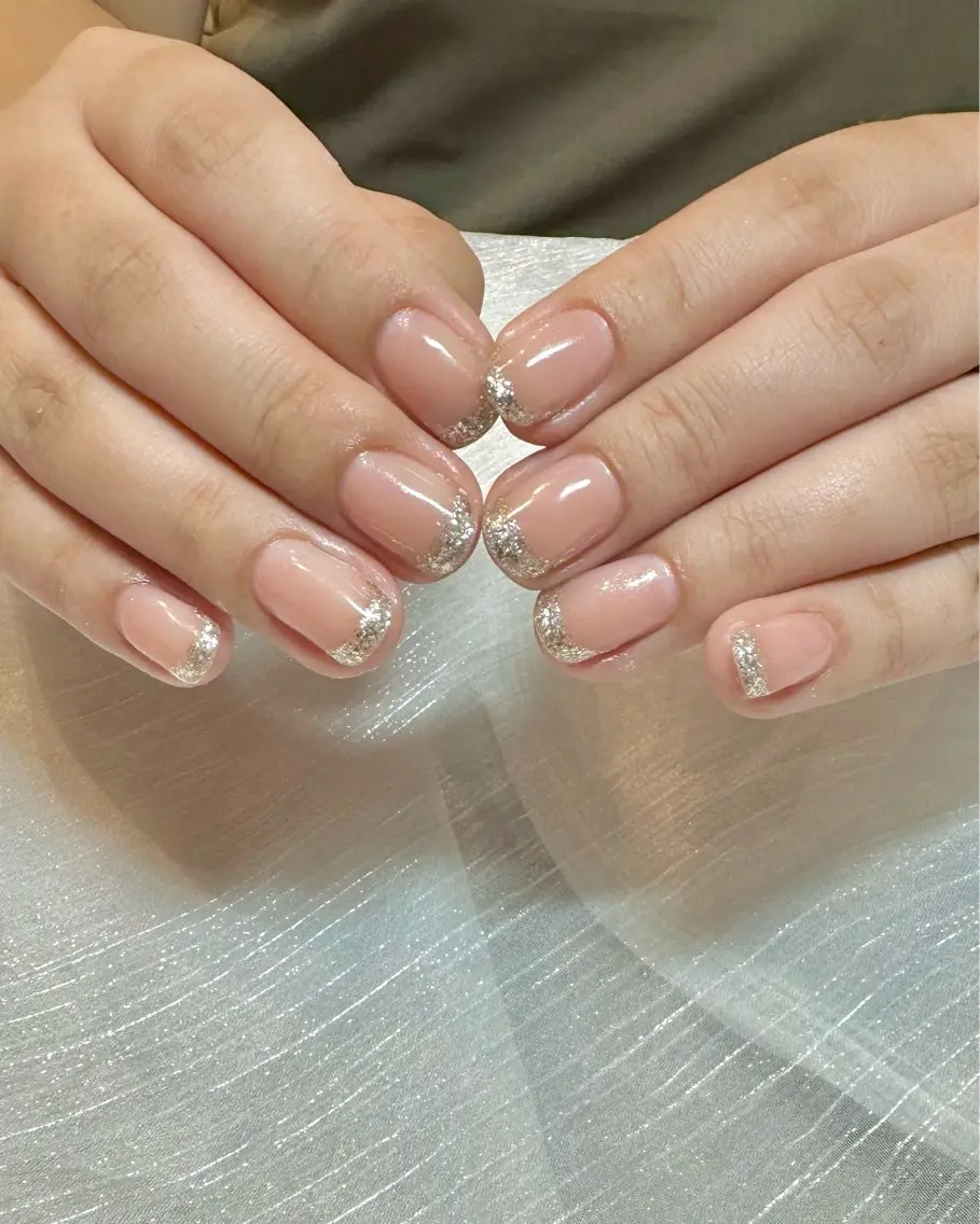 ネイル フレンチネイル ガラスフレンチ シンプルネイル ハンドネイル Sei ｜ cres nailのネイルデザイン