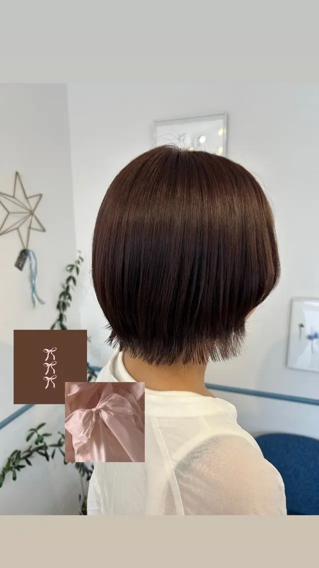 ショート カラー ブラウンカラー ピンクカラー ピンクブラウン ボブ レイヤーカット 青木 優雅のヘアスタイル