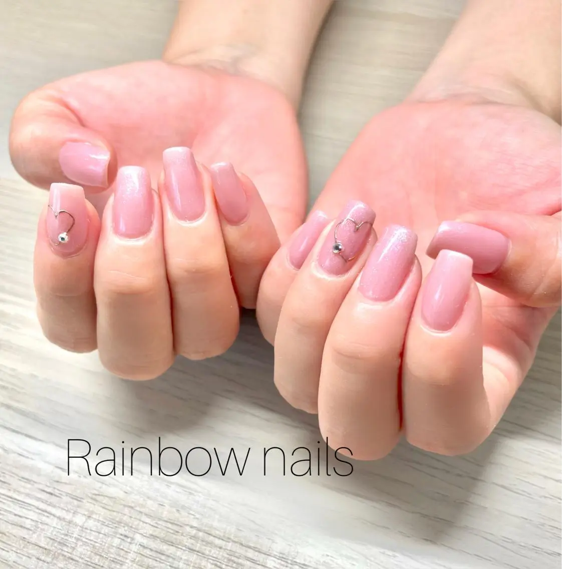 ネイル ピンク Rainbow nailsくろちゃんのネイルデザイン