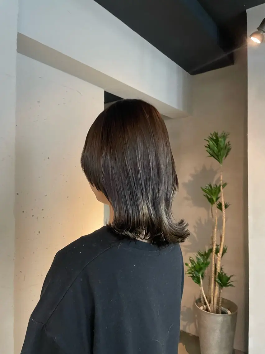 ミディアム カラー ヘアカラー トリートメント 透明感・美髪 monsoワニベユナのヘアスタイル