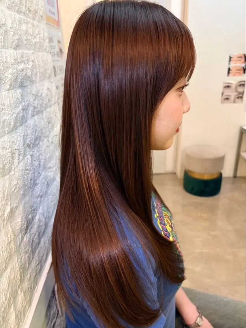 ロング カット 縮毛矯正 石井 隆介のヘアスタイル