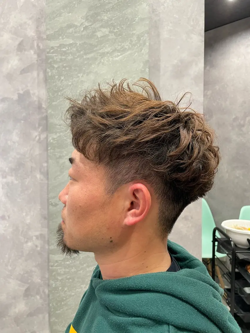 ショート パーマ メンズ アップバング メンズパーマ ✨中野✨髪質改善✨ 野口虎剛のヘアスタイル