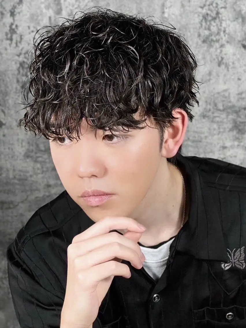 ミディアム パーマ ヘアアレンジ メンズ カット パーマ ⚡️メンズ特化⚡️ 倉林 隼大のヘアスタイル