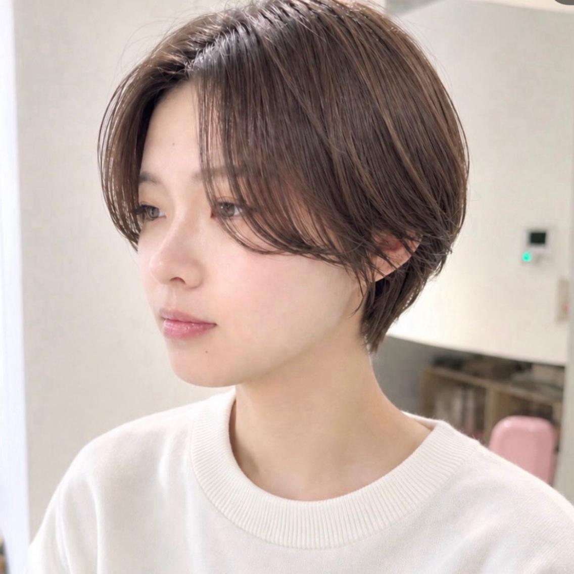 ショート カラー 丸みショート ブラウンカラー 透明感カラー ショートヘア カット ヘアカラー 骨格診断で絶対可愛い ✨丸みショート✨凌弥のヘアスタイル