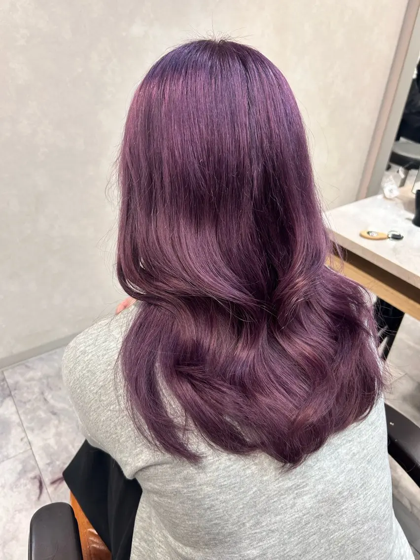 セミロング カラー ラベンダーカラー ピンクカラー ヘアカラー トリートメント ひかり HAZELのヘアスタイル