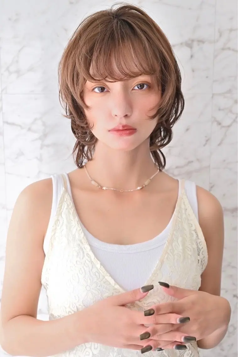 ミディアム カラー カット ヘアカラー よしだ まゆこのヘアスタイル