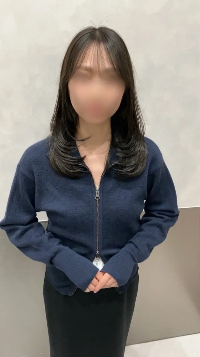セミロング カラー カット ヘアカラー トリートメント 💖ブリーチなし透明 感💖ASAHIのヘアスタイル