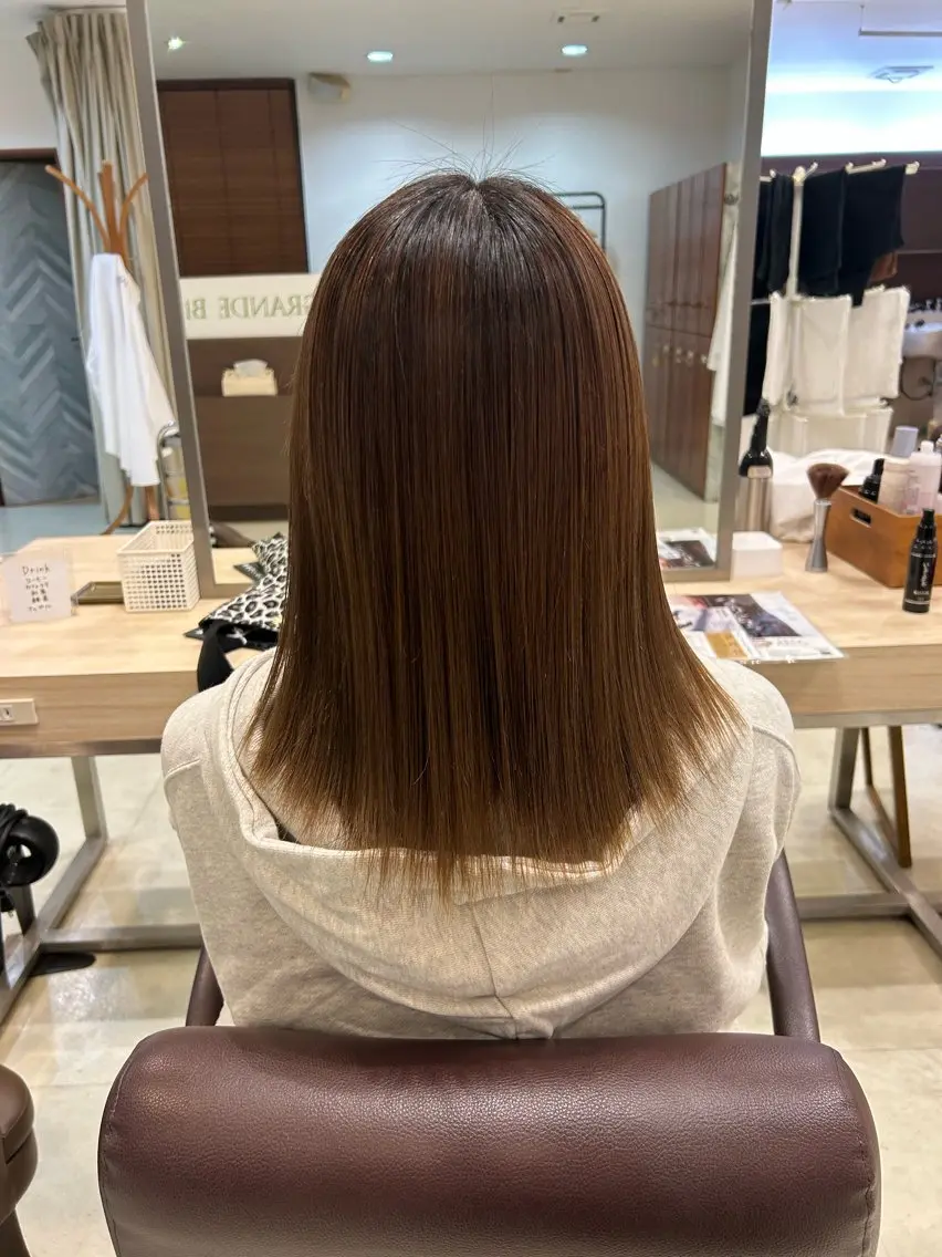 ミディアム 酸性ストレート 縮毛矯正 北崎 花のヘアスタイル